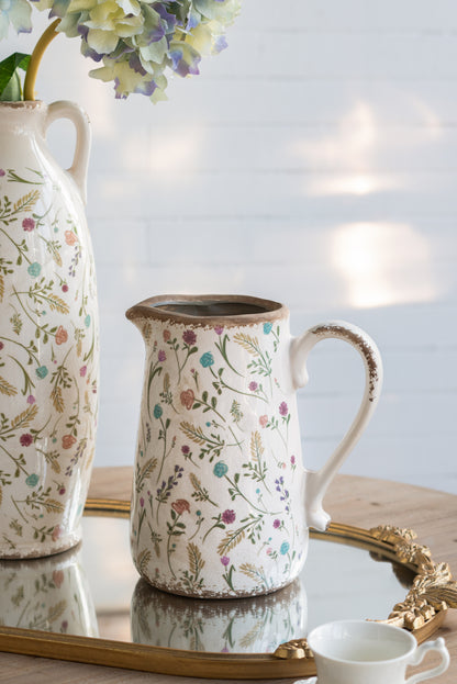 Floral Pitcher Vase – Meadow Style Decor
