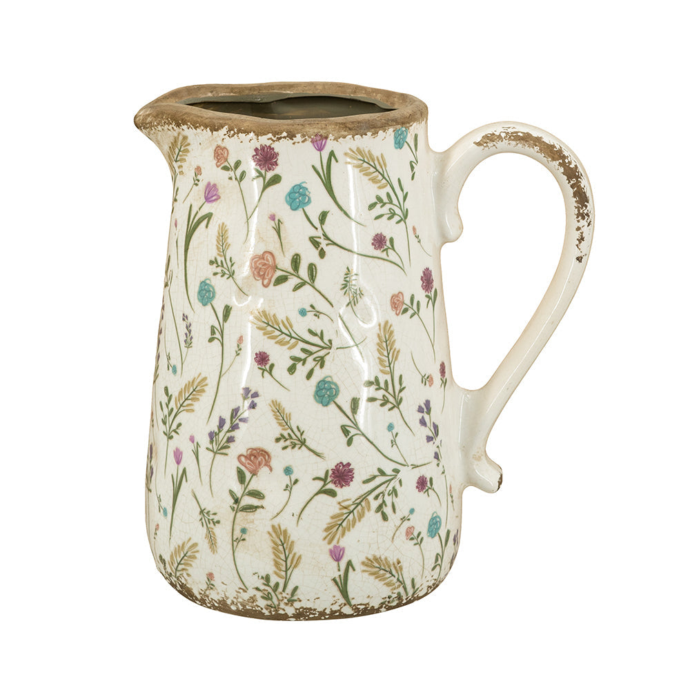Floral Pitcher Vase – Meadow Style Decor