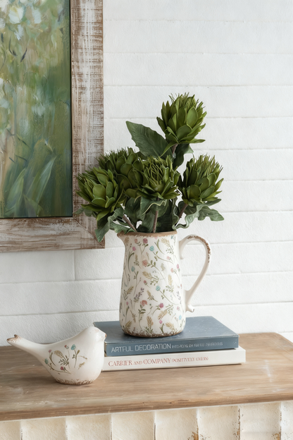 Floral Pitcher Vase – Meadow Style Decor