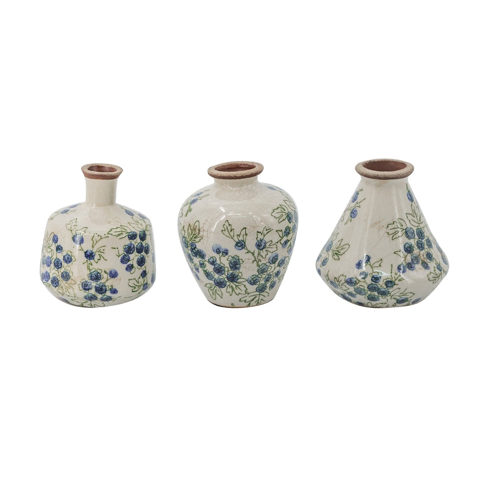 Blue Ceramic Bud Vase Set (3pcs)